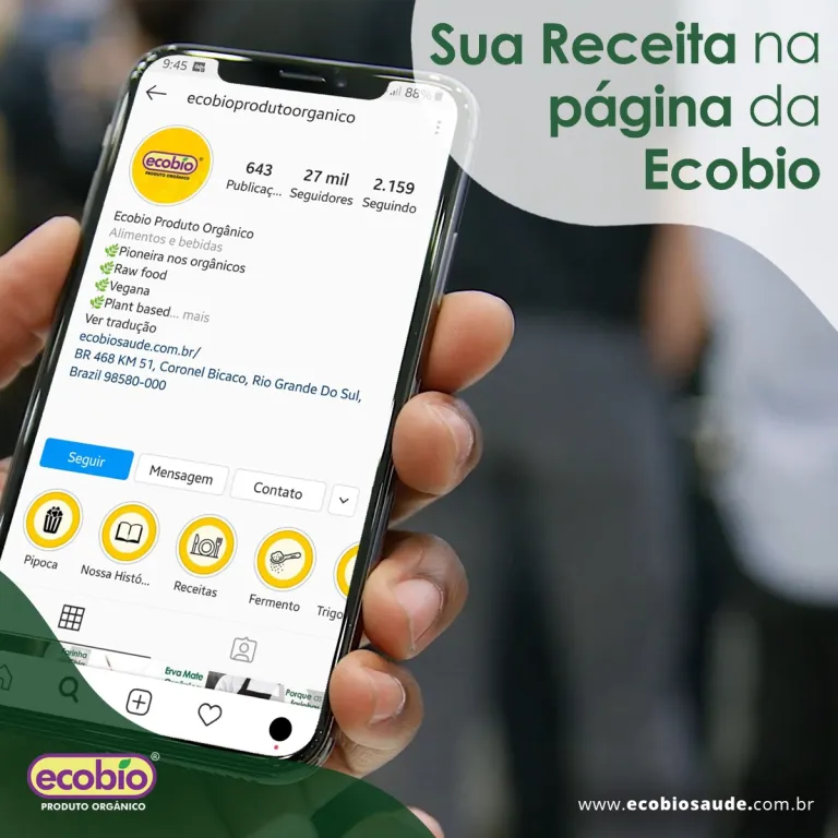 Sua receita na página da Ecobio